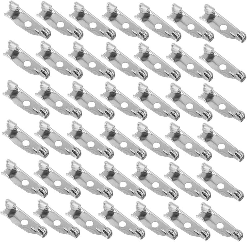 White Metal Locking Pin Backs 200pcs for DIY Jewelry Making Safety Bar Brooch Clasps - Image 1